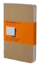 Moleskine - Moleskine Cahier A6, liniert, Kraft/Natur, 3er-Set