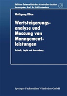 Wolfgang Klien, Rolf Eschenbach - Wertsteigerungsanalyse und Messung von Managementleistungen