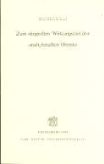 Walter Nicolai - Zum doppelten Wirkungsziel der aischyleischen Orestie