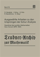 Bern Fritzsche, Bernd Fritzsche, G. Herglotz, Kirstein, Kirstein, Bernd Kirstein - Ausgewählte Arbeiten zu den Ursprüngen der Schur-Analysis
