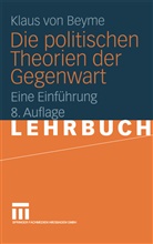 Klaus von Beyme, Klaus von Beyme - Die politischen Theorien der Gegenwart