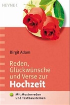 Birgit Adam - Reden, Glückwünsche und Verse zur Hochzeit