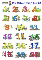 Schlaufuchs Kinderzimmer-Poster: Die Zahlen von 1 bis 20