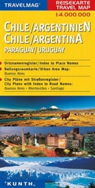 Travelmag Reisekarten: Travelmag Reisekarte Chile, Argentinien, Paraguay, Uruguay. Chile, Argentina, Paraguay, Uruguay