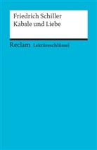 Friedrich Schiller, Friedrich von Schiller, Bernd Völkl - Lektüreschlüssel Friedrich Schiller 'Kabale und Liebe'