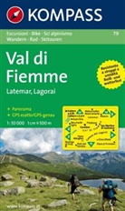 KOMPASS-Karten GmbH - Kompass Karten: Kompass Karte Val di Fiemme, Latemar, Lagorai