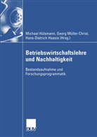 Michael Hülsmann, Georg Müller-Christ, Hans-Dietrich Haasis, Hans-Dieter Hassis, Michael Hülsmann, Geor Müller-Christ... - Betriebswirtschaftslehre und Nachhaltigkeit
