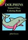 Coloring Books, John Green, Sea Life - Dolphins Stained Glass Colouring Book