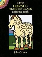 Coloring Books, John Green, Horses - Little Horses Stained Glass Colouring Book