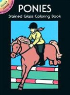 Coloring Books, John Green, Horses - Ponies Stained Glass Coloring Book