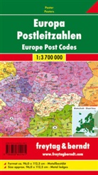 Freytag-Berndt und Artaria KG, Freytag-Bernd und Artaria KG, Freytag-Berndt und Artaria KG - Freytag Berndt Poster, mit Metallstäben: Freytag & Berndt Poster Postleitzahlenkarte Europa, mit Metallstäben