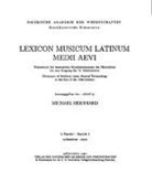 Michael Bernhard - Lexicon Musicum Latinum Medii Aevi 3. Faszikel - Fascicle 3 (authenticus - canto)