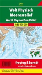 Freytag Berndt Poster, ohne Metallstäbe: Freytag & Berndt Poster Weltkarte Meeresrelief, physisch, ohne Metallstäbe. World Relief of the Sea, physical