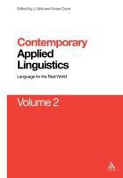 Vivian Cook, Vivian J. Cook, Vivian J. Wei Cook, Li Wei, Vivian Cook, Li Wei - Contemporary Applied Linguistics Volume 2
