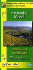 Topographische Karten Rheinland-Pfalz: Topographische Karte Rheinland-Pfalz Wandergebiet Mosel, Mittelmosel, Kondelwald