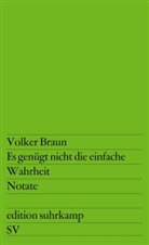 Volker Braun - Es genügt nicht die einfache Wahrheit