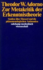 Theodor W Adorno, Theodor W. Adorno, ADORNO, Adorno, Gretel Adorno, Rol Tiedemann... - Zur Metakritik der Erkenntnistheorie