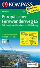 Kompass Karten: Kompass Karte Europäischer Fernwanderweg E 5, Teil Nord