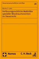 Monika G Gabel, Monika G. Gabel - Verfassungsrechtliche Maßstäbe spezieller Missbrauchsnormen im Steuerrecht