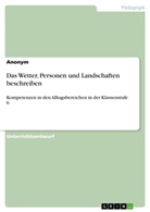 Anonym, Anonymous - Das Wetter, Personen und Landschaften beschreiben
