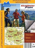 Alpenwelt Luftbildpanorama & Wanderkarte: Alpenwelt Luftbildpanorama & Wanderkarte Brixen, Kirchberg, Westendorf