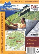 Alpenwelt Luftbildpanorama & Wanderkarte: Alpenwelt Luftbildpanorama & Wanderkarte Zillertal - Tux-Finkenberg
