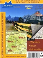 Alpenwelt Luftbildpanorama & Wanderkarte: Alpenwelt Luftbildpanorama & Wanderkarte Sextner Dolomiten. Dolomiti di Sesto