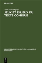 Jean-Marc Defays - Jeux et enjeux du texte comique