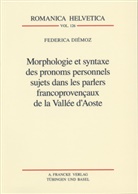 Federica Diémoz, Federica Diémoz - Morphologie et syntaxe des pronoms personnels sujets