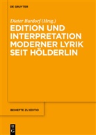 Diete Burdorf, Dieter Burdorf - Edition und Interpretation moderner Lyrik seit Hölderlin