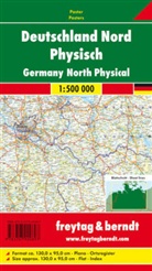 Freytag-Berndt und Artaria KG, Freytag-Bernd und Artaria KG, Freytag-Berndt und Artaria KG - Freytag Berndt Poster, ohne Metallstäbe: Deutschland Nord physisch 1:500000