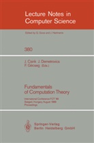 Janos Csirik, Janos Demetrovics, Feren Gecseg, Ferenc Gecseg - Fundamentals of Computation Theory