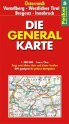 Die Generalkarten Österreich Pocket - Bl.5: Die Generalkarte Österreich Pocket Vorarlberg, Westliches Tirol, Bregenz, Innsbruck