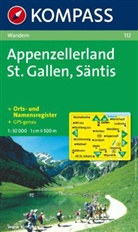 Kompass Karten: Kompass Karte Appenzellerland, St. Gallen, Säntis