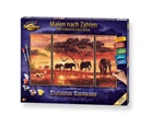 Meisterklasse Triptychon, Malen nach Zahlen (Mal-Sets): MNZ - Afrika, Elefanten-Karawane