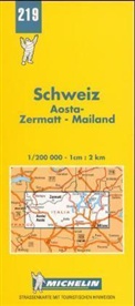 Michelin Karten - Bl.219: Michelin Karte Aosta, Zermatt, Mailand