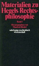 Georg Wilhelm Friedrich Hegel, Manfred Riedel - Materialien zu Hegels Rechtsphilosophie. Bd.1