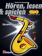 Jaap Kastelein, Michiel Oldenkamp - Hören, lesen & spielen, Schule für Altsaxophon, Gesamtausgabe, m. 4 Audio-CDs