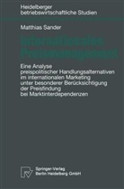 M. Sander, Matthias Sander - Internationales Preismanagement