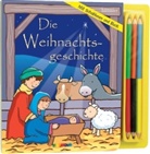 Genny Haines, Kathryn Smith - Die Weihnachtsgeschichte, m. 6 Buntstiften, Schablonen u. Zeichenbrett