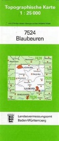 Topographische Karten Baden-Württemberg: Topographische Karte Baden-Württemberg Blaubeuren
