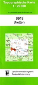 Topographische Karten Baden-Württemberg: Topographische Karte Baden-Württemberg Bretten