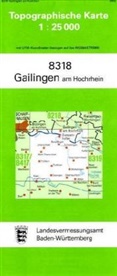 Topographische Karten Baden-Württemberg: Topographische Karte Baden-Württemberg Gailingen am Hochrhein
