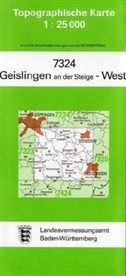 Topographische Karten Baden-Württemberg: Topographische Karte Baden-Württemberg Geislingen an der Steige, West