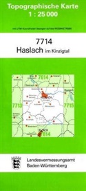 Topographische Karten Baden-Württemberg: Topographische Karte Baden-Württemberg Haslach im Kinzigtal