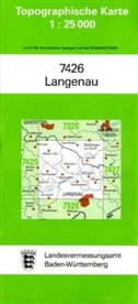 Topographische Karten Baden-Württemberg: Topographische Karte Baden-Württemberg Langenau
