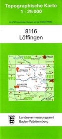 Topographische Karten Baden-Württemberg: Topographische Karte Baden-Württemberg Löffingen