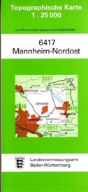 Topographische Karten Baden-Württemberg: Topographische Karte Baden-Württemberg Mannheim-Nordost