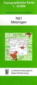 Topographische Karten Baden-Württemberg: Topographische Karte Baden-Württemberg Metzingen