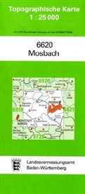 Topographische Karten Baden-Württemberg: Topographische Karte Baden-Württemberg Mosbach